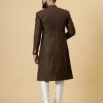 Classic Cocoa Brown Achkan for Men | Elegant Ethnic Wear | Jaipurio